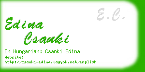 edina csanki business card